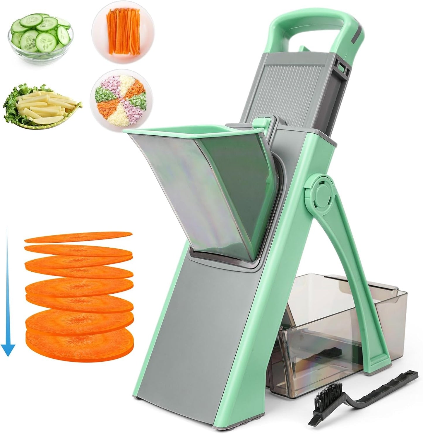 Darziq vegetable chopper and food slicer for easy, efficient slicing and dicing in home and kitchen food preparation.