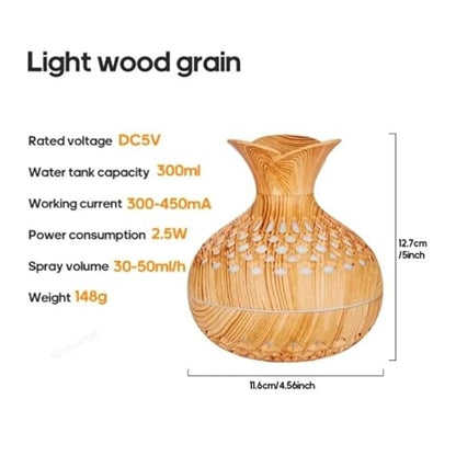 Wooden Darziq cool mist humidifier for home and kitchen, featuring a natural wood finish and compact design.