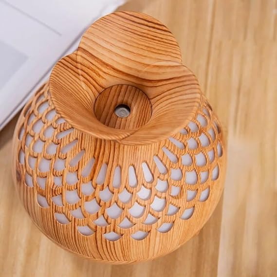 Darziq wooden cool mist humidifier for home and kitchen, featuring a natural wood finish and compact design.