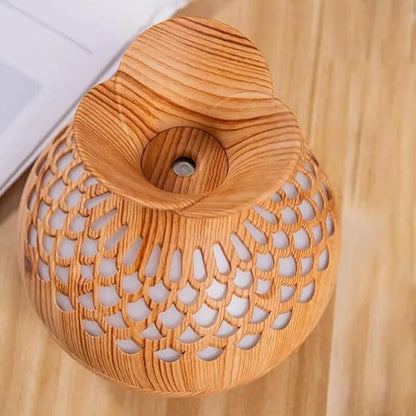 Darziq wooden cool mist humidifier for home and kitchen, featuring a natural wood finish and compact design.