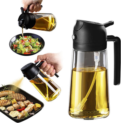 White Darziq oil dispenser and oil sprayer for kitchen use, with a sleek design and easy-to-use spray mechanism.