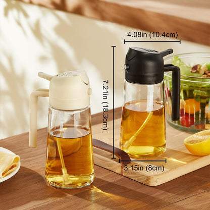 White Darziq oil dispenser and oil sprayer for kitchen use, perfect for seasoning and cooking with easy-to-handle design.