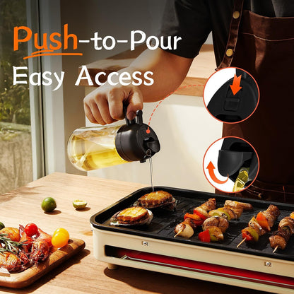White Darziq oil dispenser and oil sprayer for kitchen use, ideal for storing and spraying cooking oils.