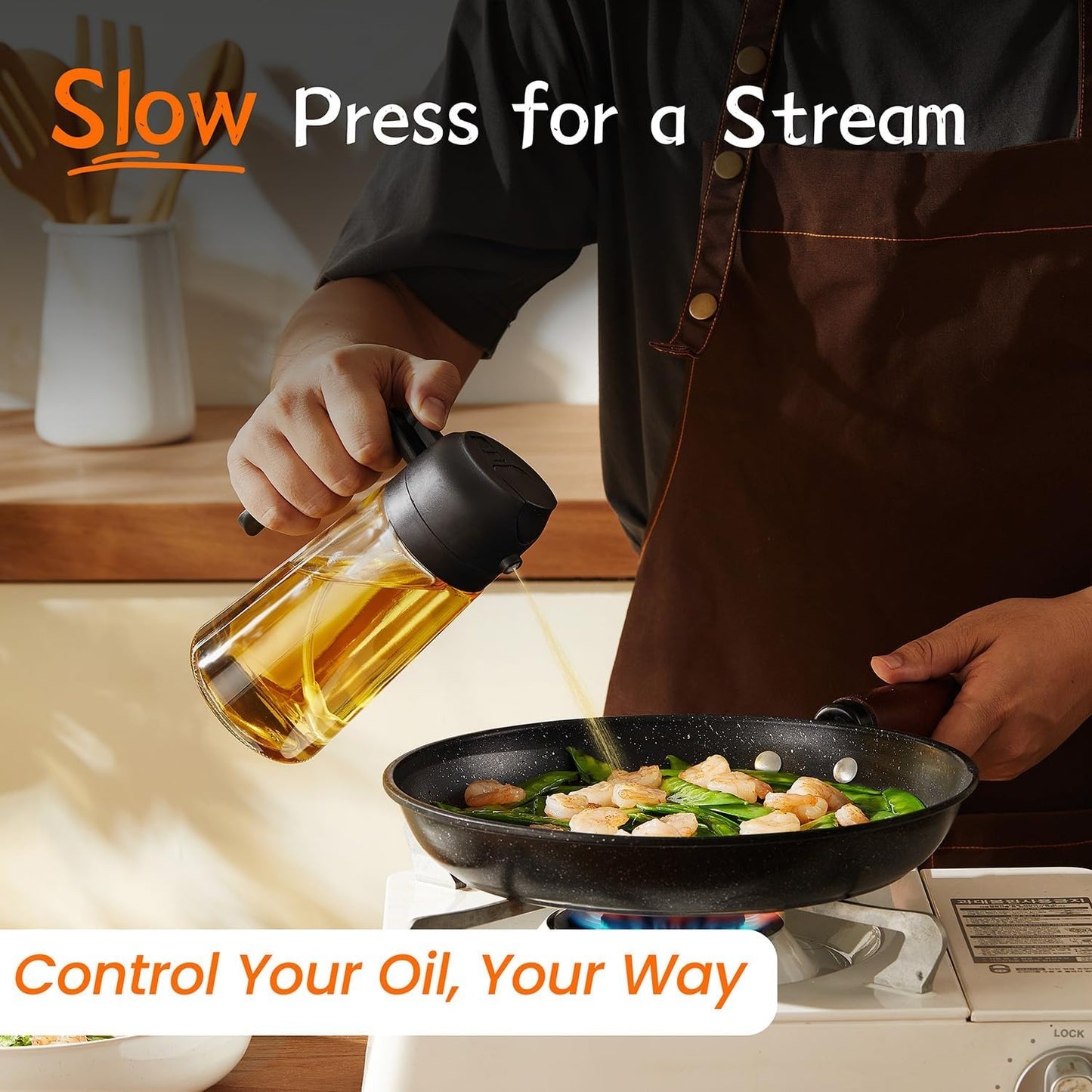 Darziq white oil dispenser and oil sprayer for home and kitchen use, featuring a sleek design for cooking and food preparation.