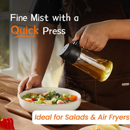 White oil dispenser and sprayer from Darziq for kitchen use, designed for easy oil pouring and spraying during cooking.