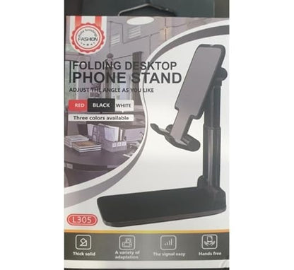 Darziq desktop mobile phone stand holding a smartphone, compatible with mobile and laptop accessories, for hands-free use.