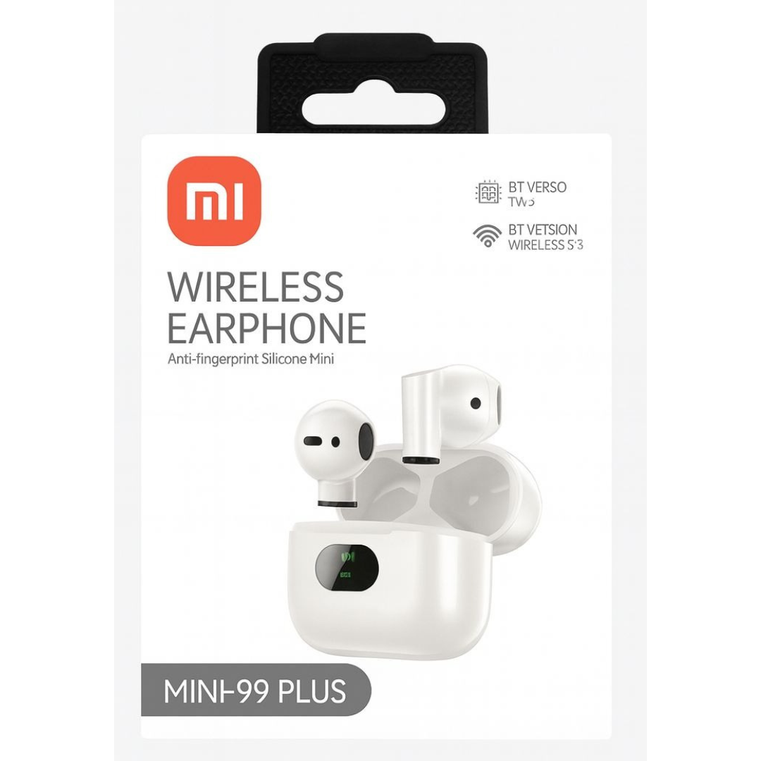 Darziq MINI-99 PLUS wireless earphones for mobile and laptop, compact in-ear design with charging case.