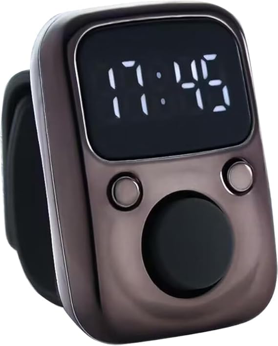 Darziq digital finger tally counter with LED display, compact handheld tech device for counting and tracking.