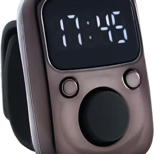 Darziq digital finger tally counter with LED display, compact handheld tech device for counting and tracking.