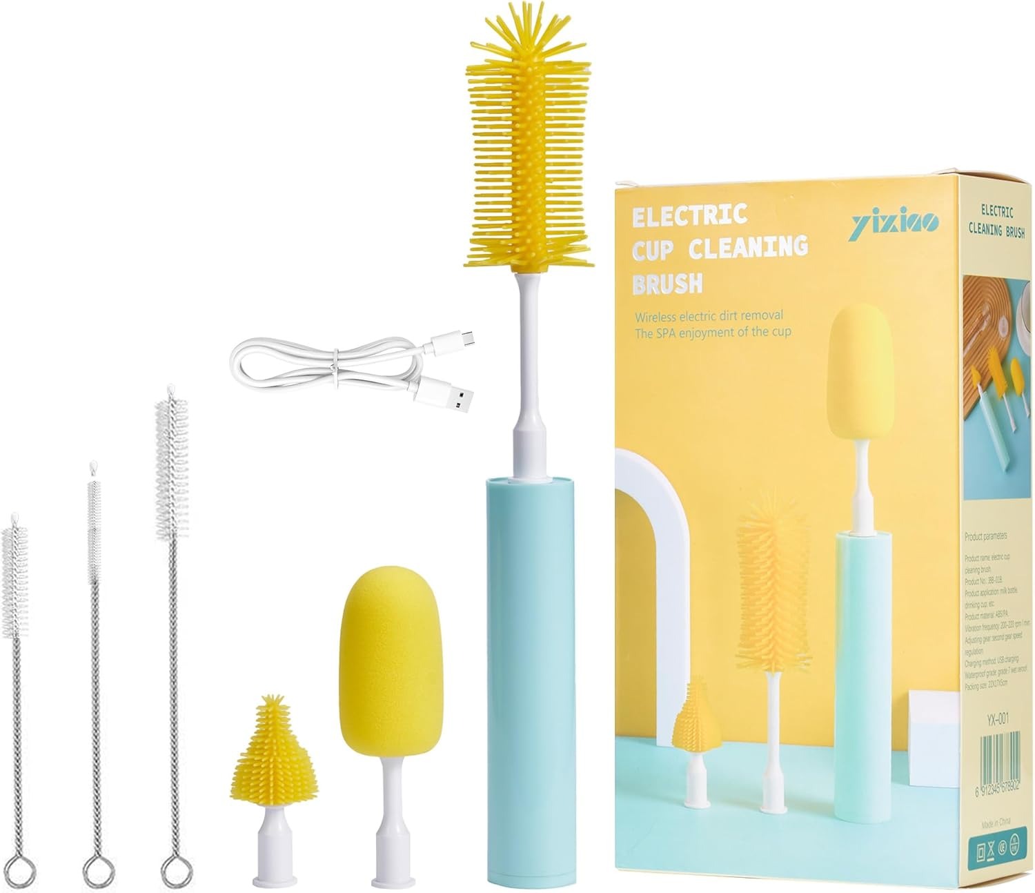 Darziq electric bottle cleaning brush for toys, games, and babies, with ergonomic handle and cleaning bristles for thorough cleaning.