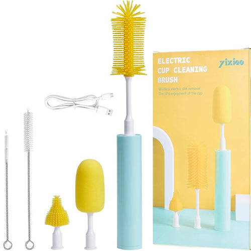 Darziq electric bottle cleaning brush for toys, games, and babies, with ergonomic handle and cleaning bristles for thorough cleaning.