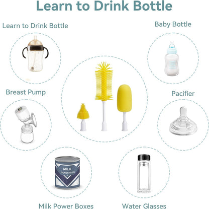 Darziq electric bottle cleaning brush with ergonomic handle and bristles for thorough cleaning of baby bottles.