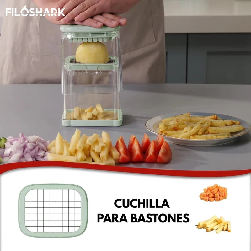 Darziq DLC manual vegetable slicer with stainless steel blades for easy, precise slicing in home and kitchen use.