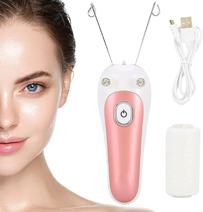 Darziq electric facial threading device for hair removal, showing sleek design and threading tips for precise facial hair removal.
