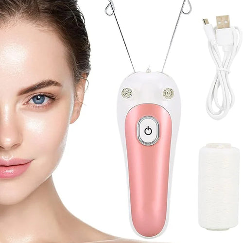 Darziq electric facial threading device for hair removal, showing sleek design and threading tips for precise facial hair removal.