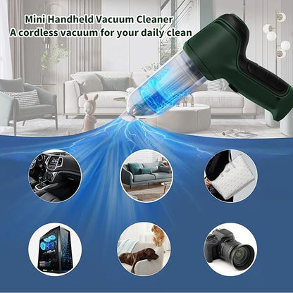 Darziq handheld mini vacuum cleaner for car accessories, compact and portable for quick cleaning of car interior surfaces.