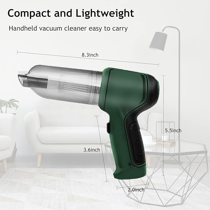 Darziq handheld mini vacuum cleaner for car accessories, compact and portable for cleaning car interiors.