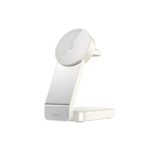 Darziq Hoco 3-in-1 Magnetic Wireless Charger CQ3 for smartphones, earbuds, and smartwatch charging with sleek design.