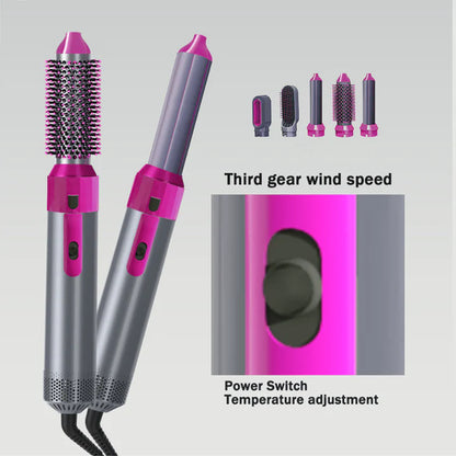 Darziq 5-in-1 Hot Air Brush for health and beauty, showing the multi-functional styling tool with various attachments.