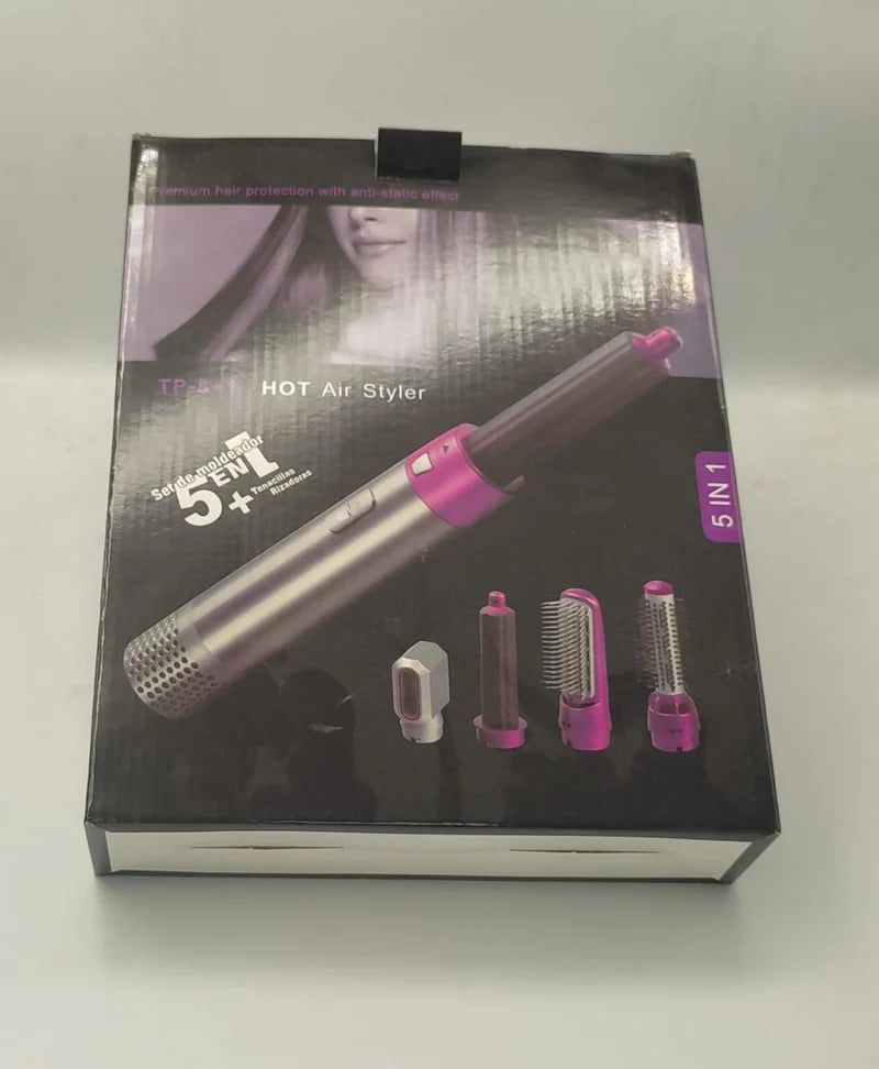 Darziq 5-in-1 Hot Air Brush for dry styling and volumizing, featuring ionic technology for smooth, shiny hair.
