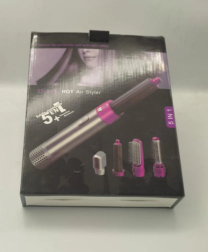 Darziq 5-in-1 Hot Air Brush for dry styling and volumizing, featuring ionic technology for smooth, shiny hair.