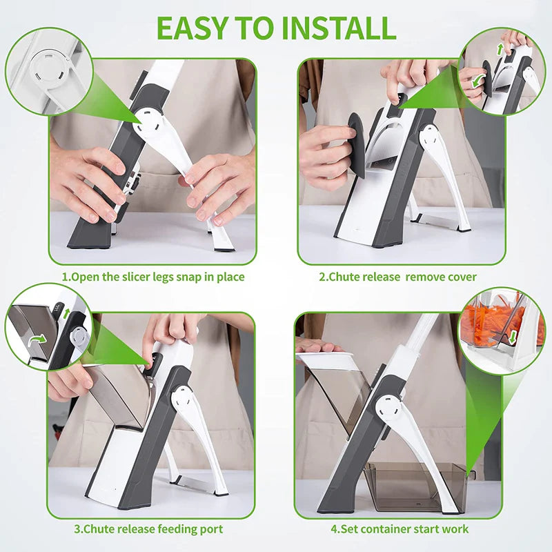 Darziq manual vegetable cutter for home and kitchen use, featuring stainless steel blades and ergonomic handle.