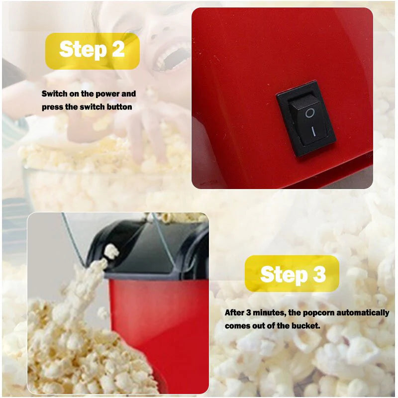 Darziq Mini Popcorn Machine for home and kitchen, compact appliance with stainless steel popcorn kettle and retro design.