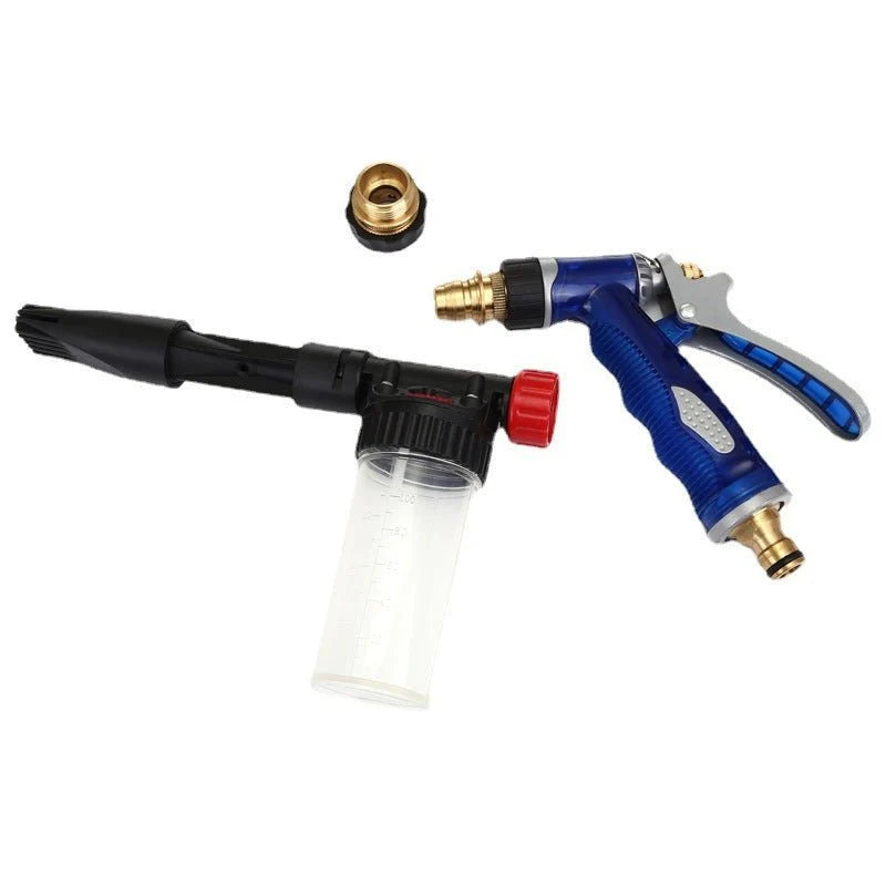 Darziq multifunctional foam car wash water gun with adjustable nozzle and foam dispenser for efficient vehicle cleaning.