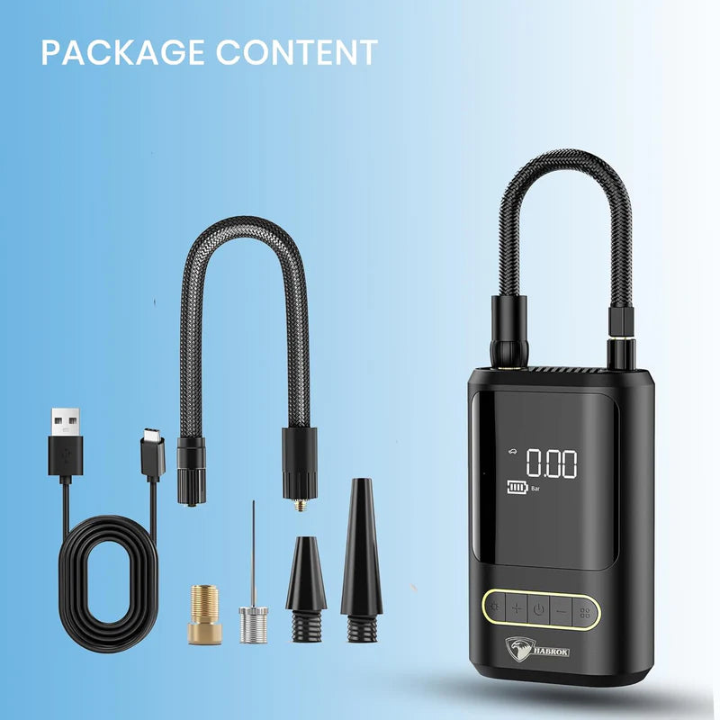 Darziq portable digital air compressor tire inflator for cars, compact and easy to use for inflating tires.