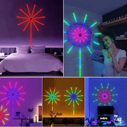 Darziq Smart Firework LED Lights gadget with colorful, dynamic light effects on a sleek black background.