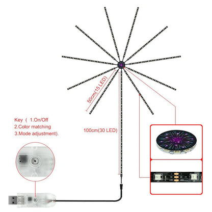 Darziq Smart Firework LED Lights displaying colorful, dynamic light effects perfect for decorative gadgets and celebrations.