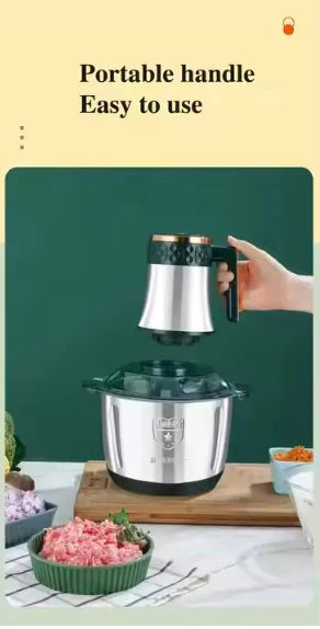 Darziq stainless steel food chopper with sharp blades for efficient chopping and meal prep in a home kitchen setting.