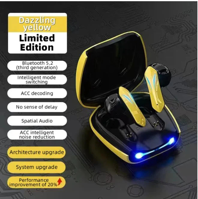 Darziq wireless gaming earbuds with in-ear design and sleek black finish, ideal for immersive gaming audio.