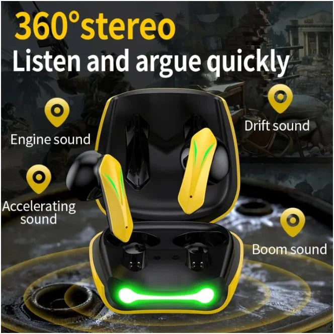 Wireless Darziq gaming earbuds with sleek design, in-ear fit, and wireless connectivity for immersive gaming audio.